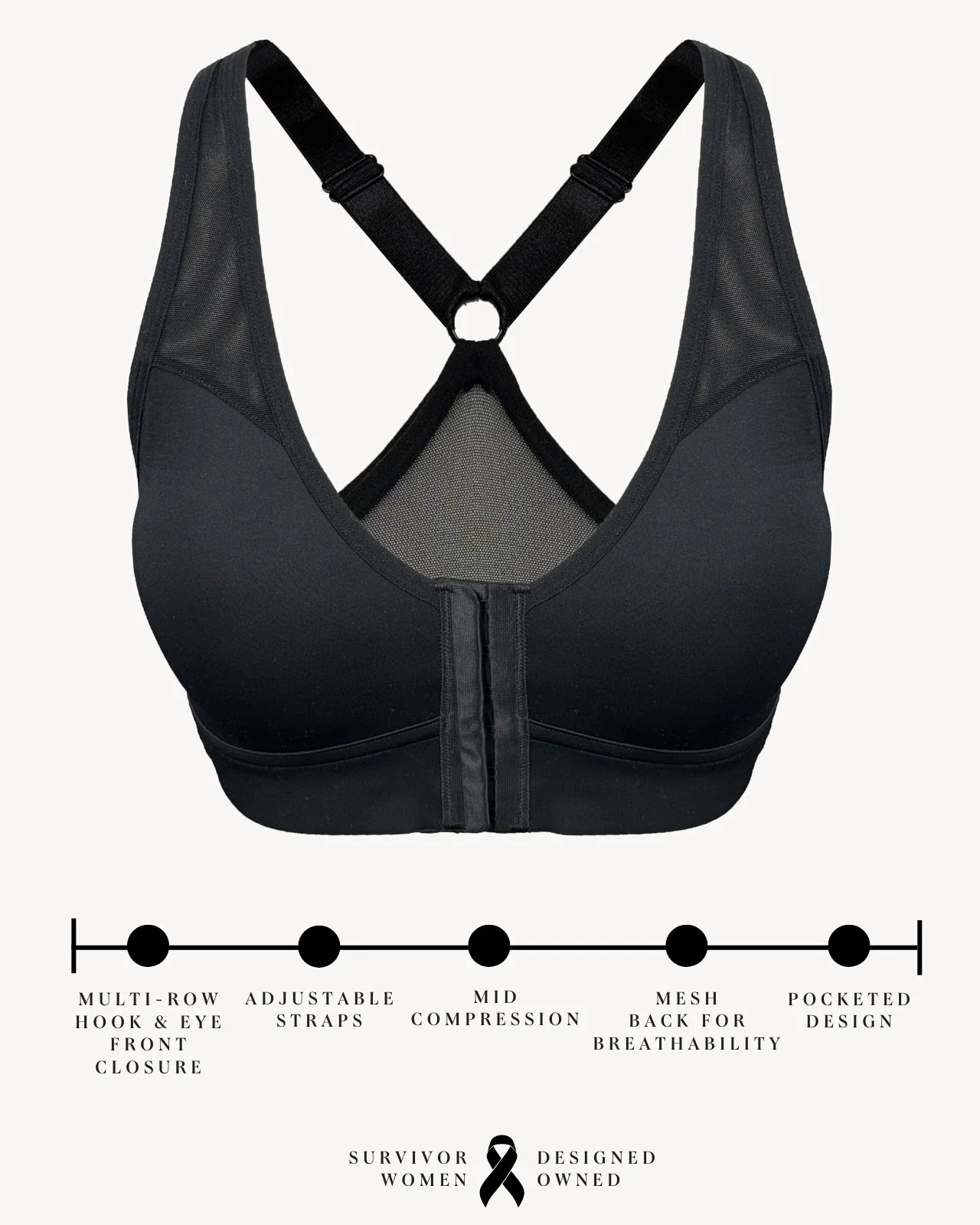 Bianca Pocketed Front Closure Sports Bra - Image 103