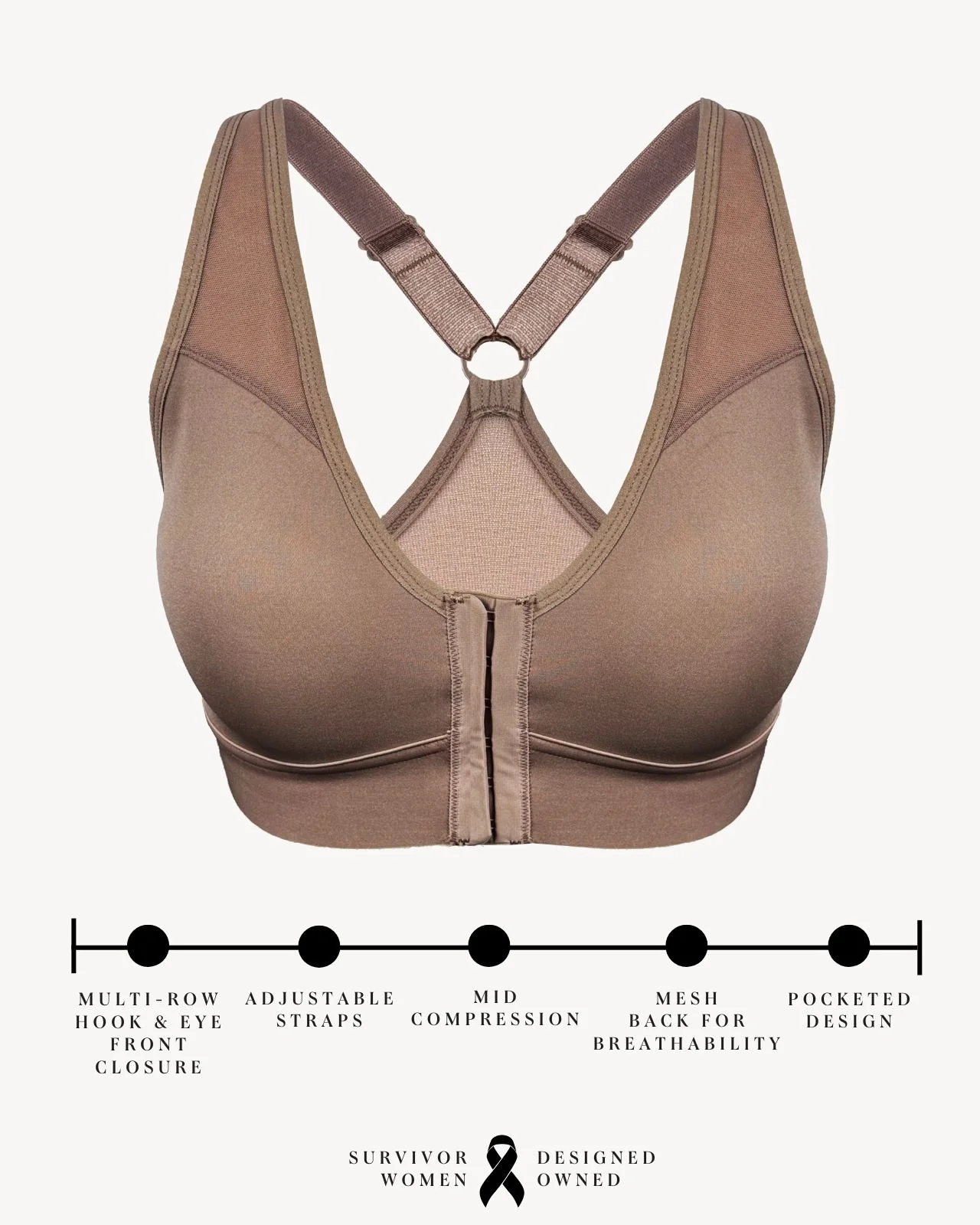 Bianca Pocketed Front Closure Sports Bra - Image 39