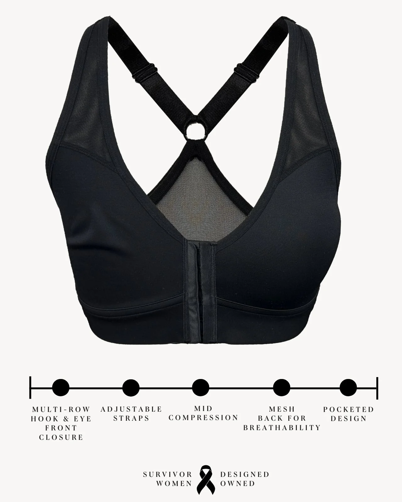 Bianca Pocketed Front Closure Sports Bra - Image 50