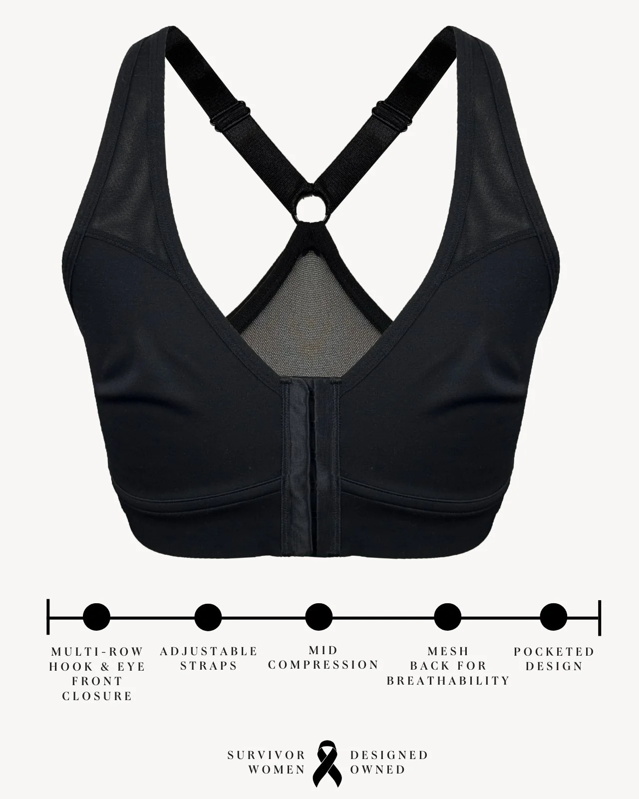 Bianca Pocketed Front Closure Sports Bra - Image 72