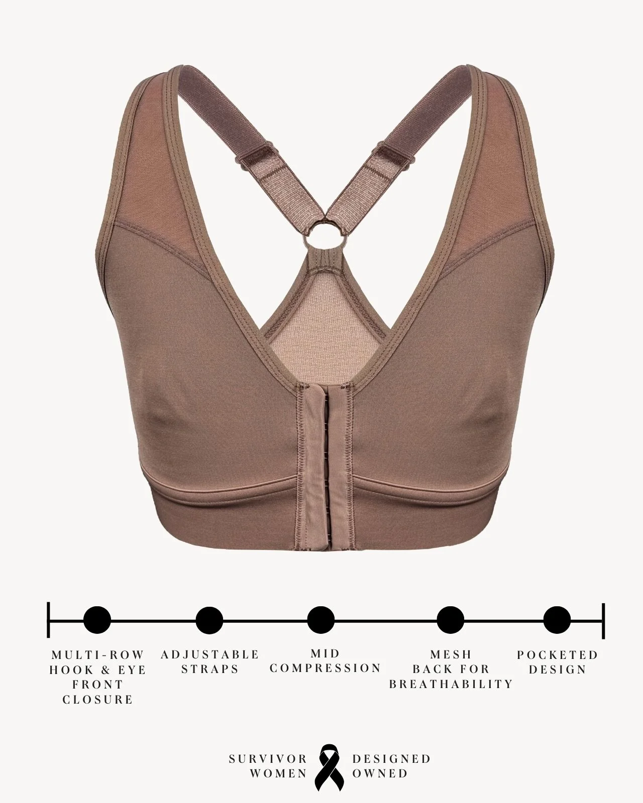 Bianca Pocketed Front Closure Sports Bra - Image 77
