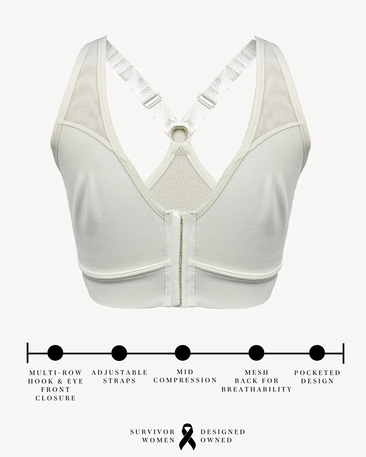 Bianca Pocketed Front Closure Sports Bra - Image 82
