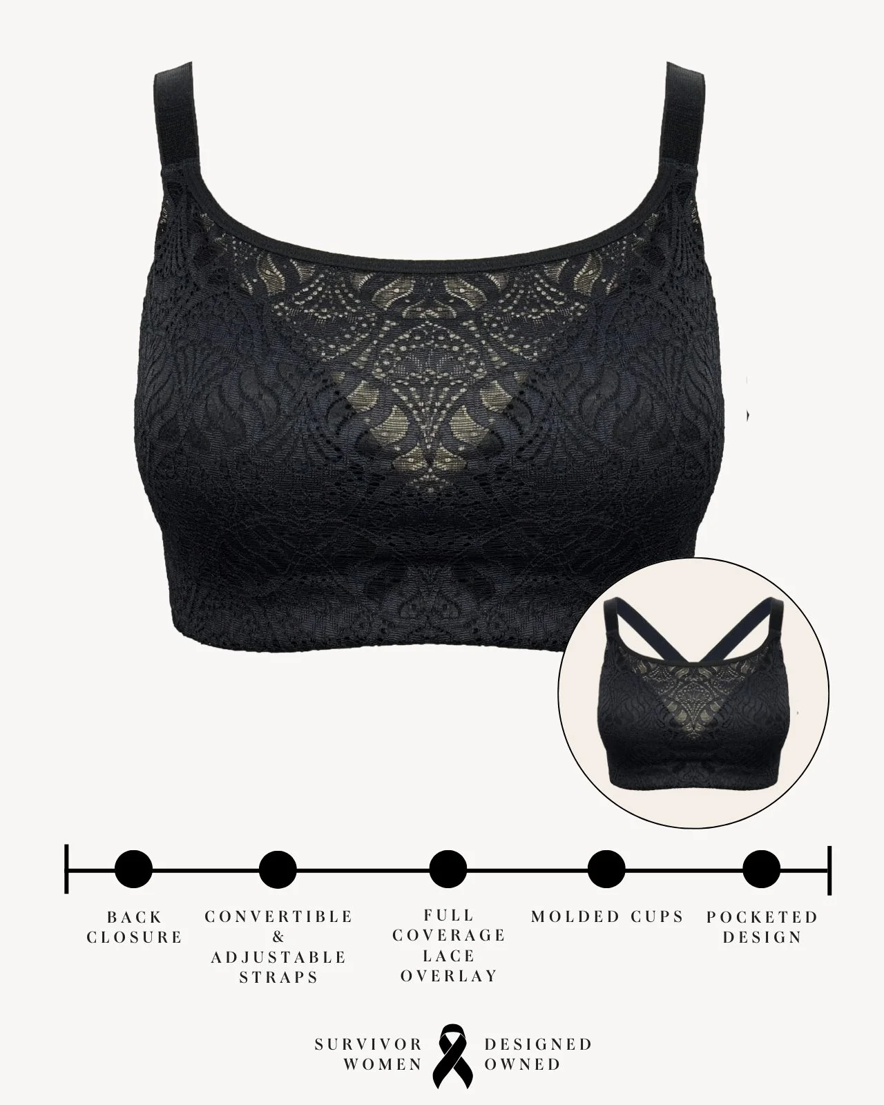 Carrie Pocketed Lace Molded Cup Bra - Image 8