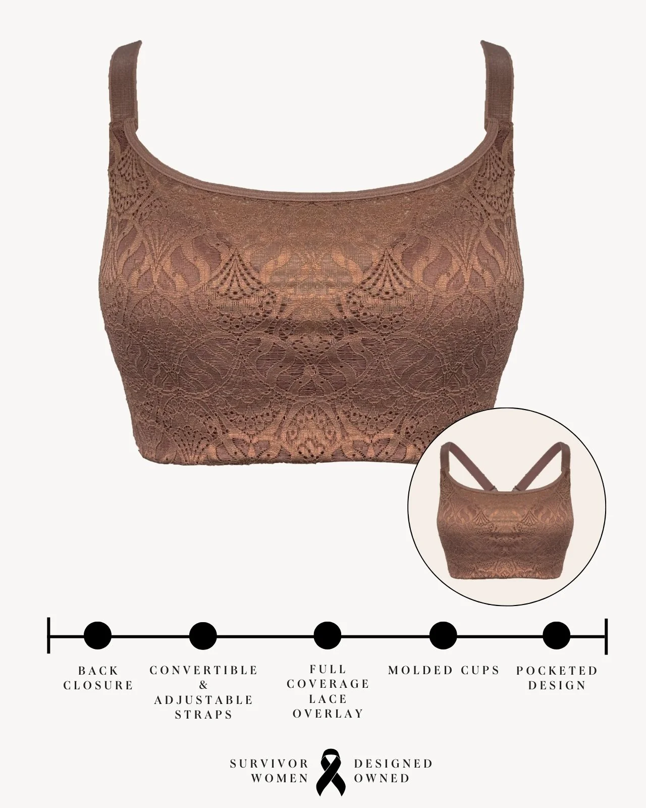 Carrie Pocketed Lace Molded Cup Bra - Image 97