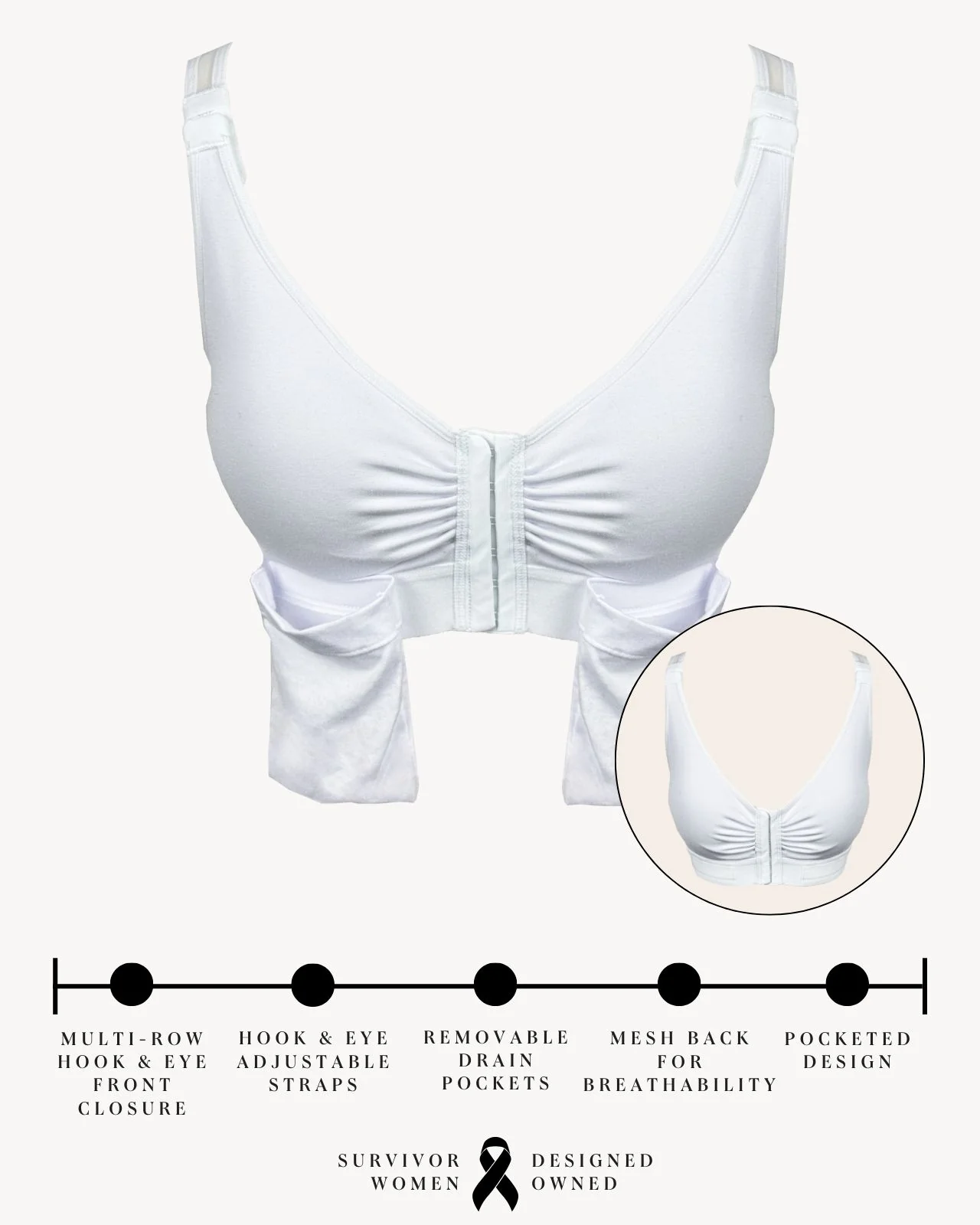 Front Closure Post Surgical Bra - Image 13