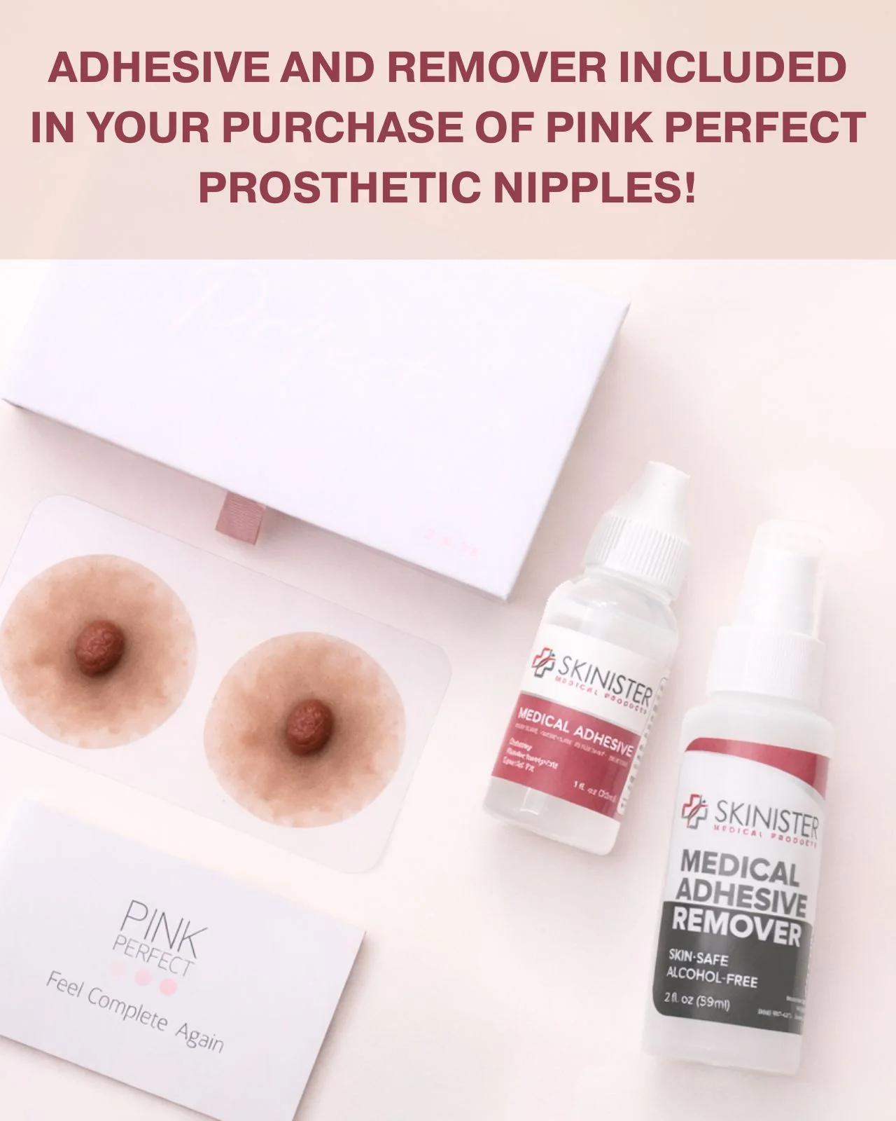 Pink Perfect Prosthetic Nipples in Tan - Image 3