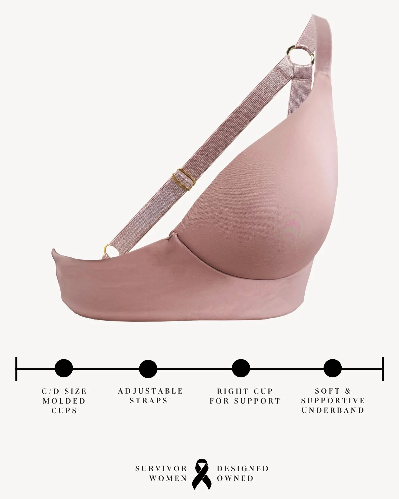 Rachel Unilateral Molded Left Cup Sling Bra - Image 7