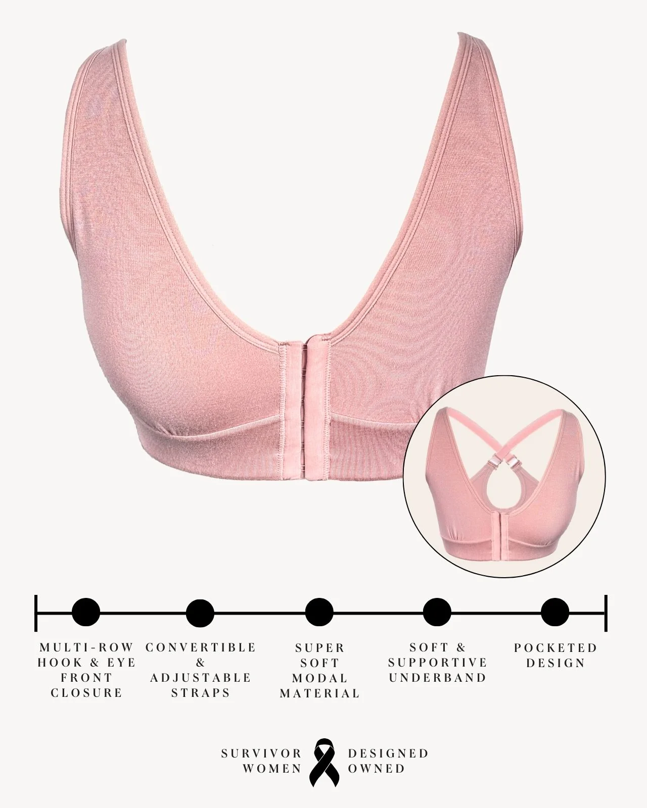 Rora Pocketed Front Closure Bra - Image 113