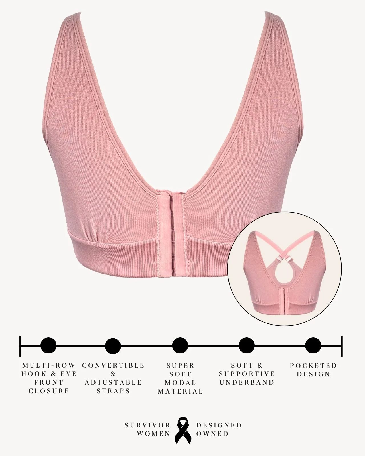 Rora Pocketed Front Closure Bra - Image 118