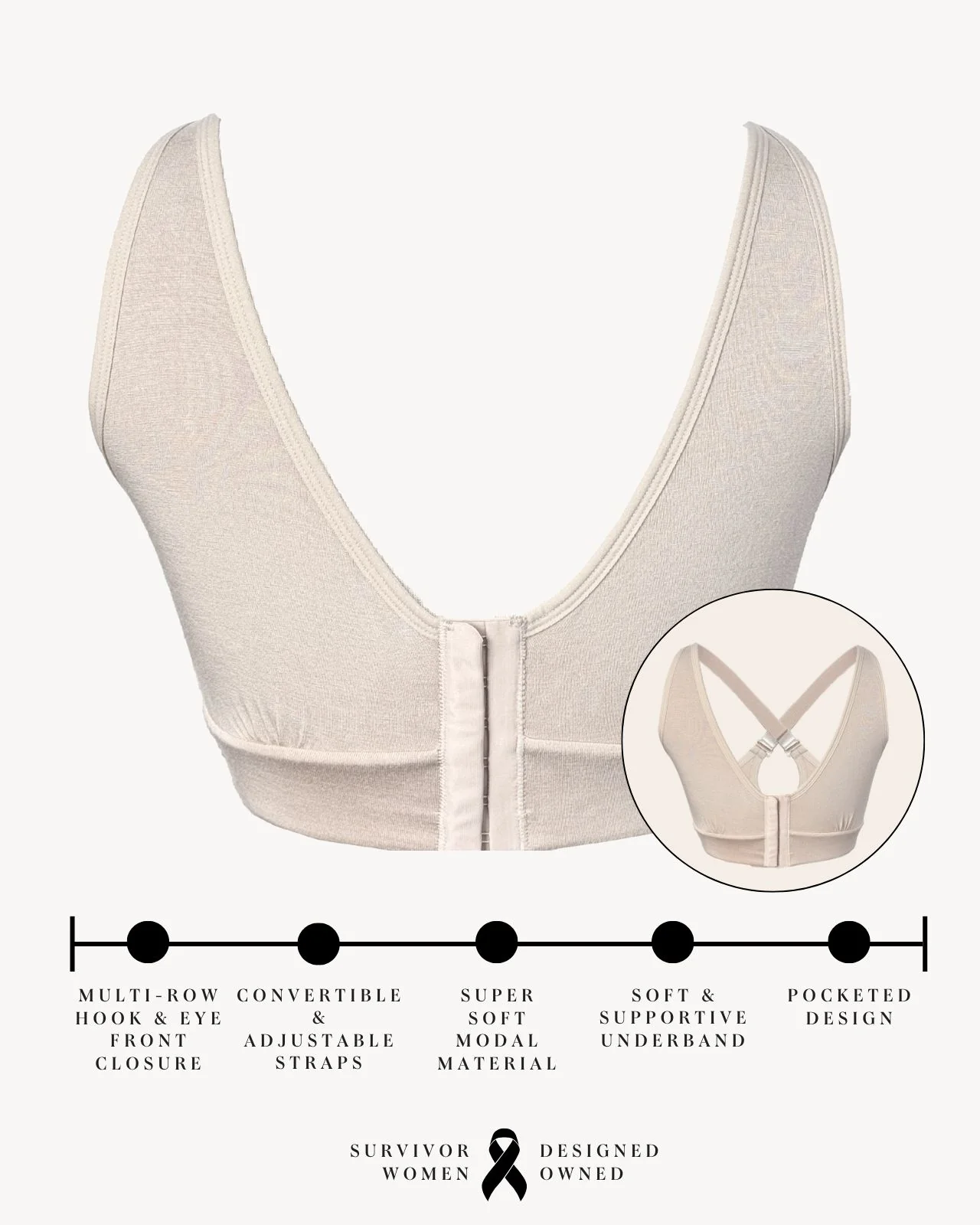 Rora Pocketed Front Closure Bra - Image 130
