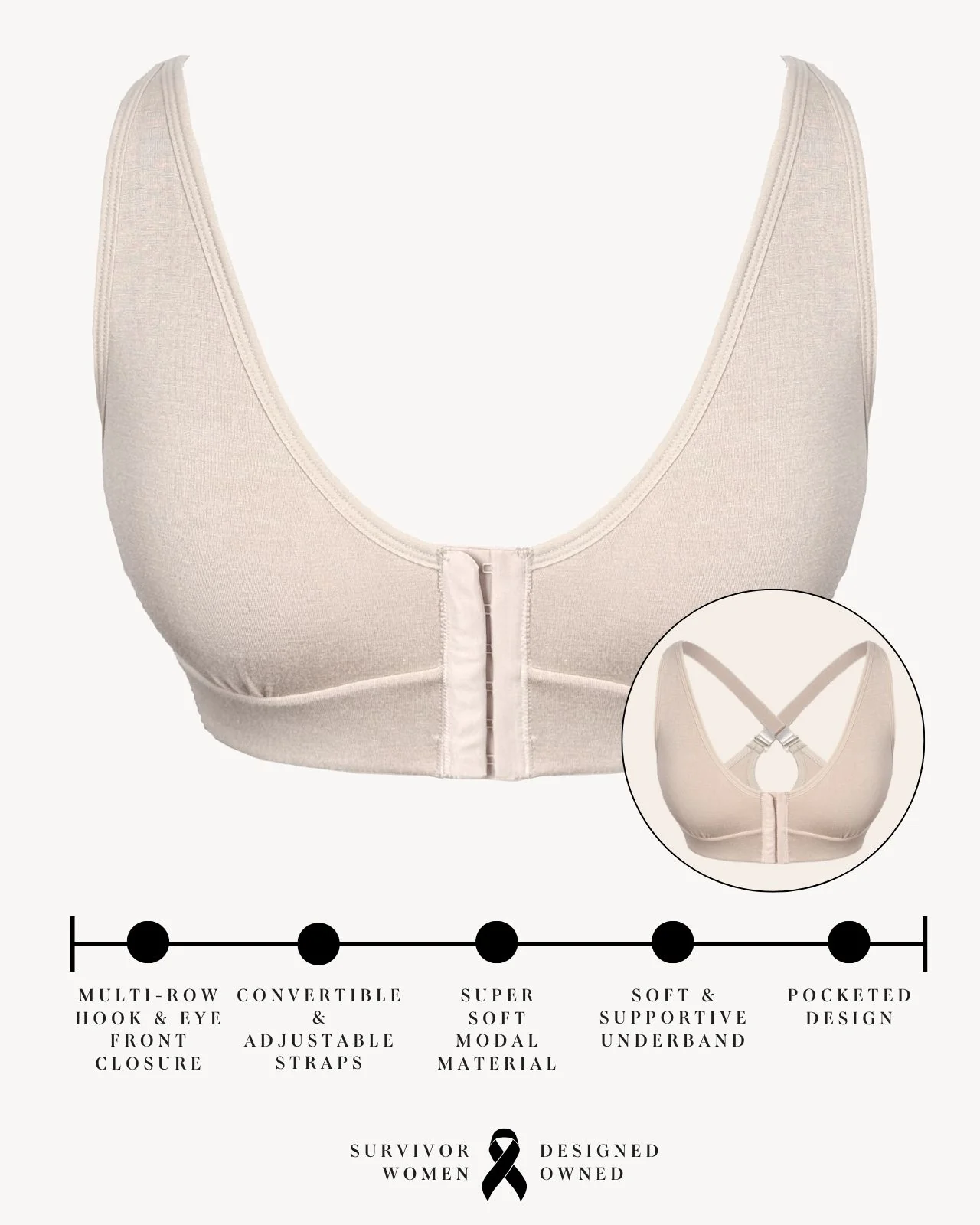 Rora Pocketed Front Closure Bra - Image 133