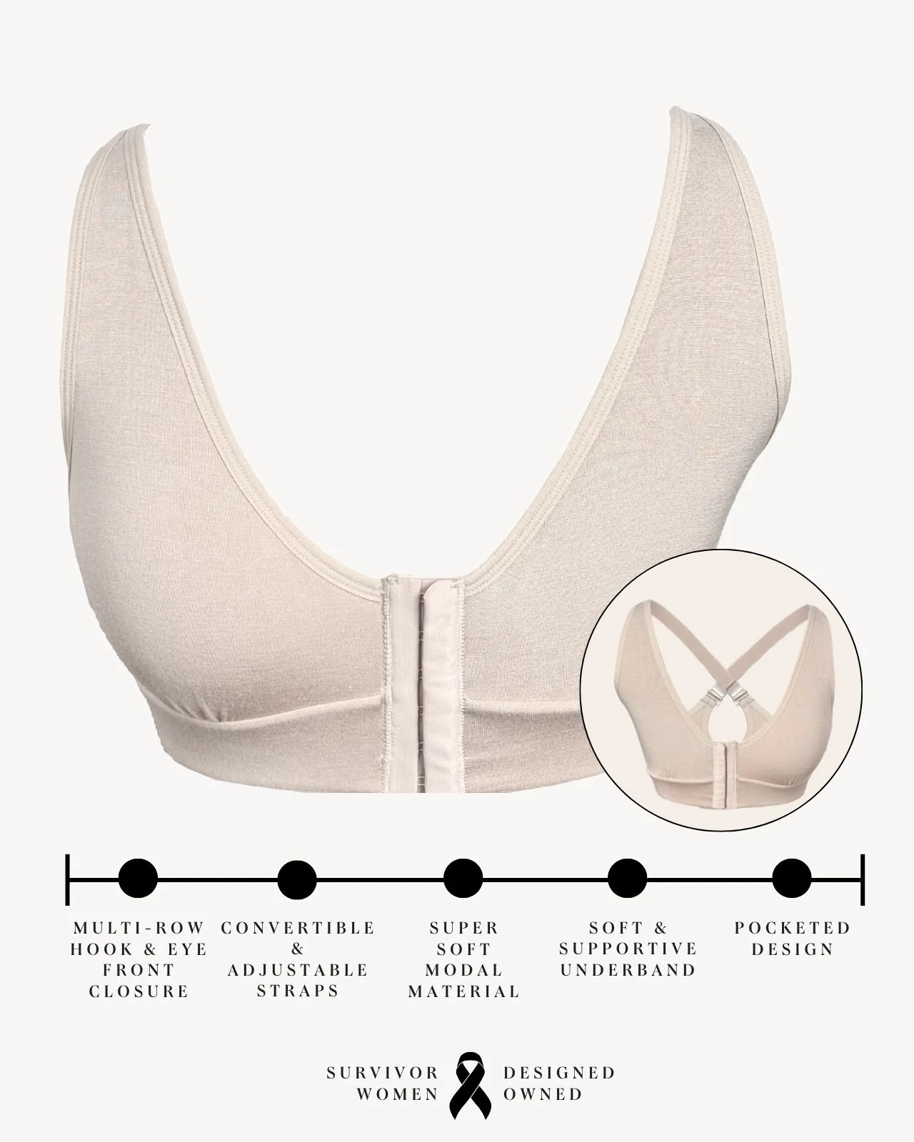 Rora Pocketed Front Closure Bra - Image 142