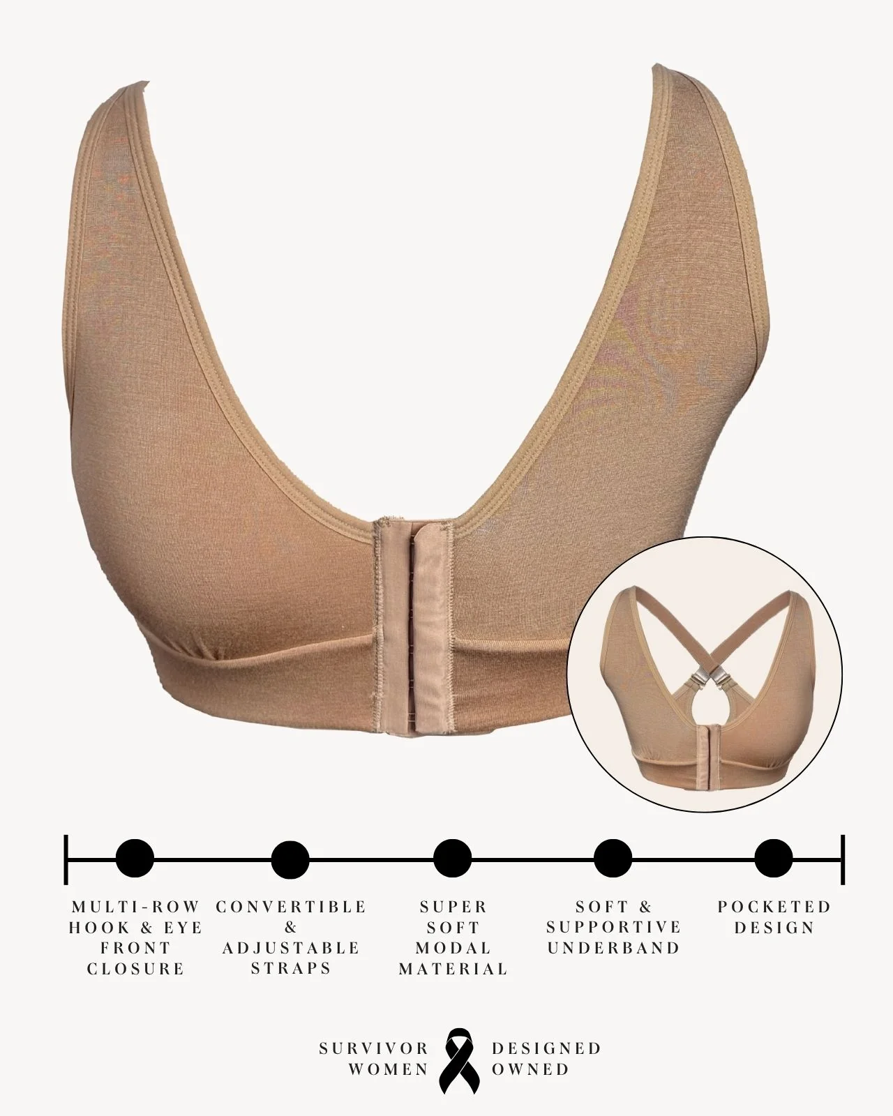 Rora Pocketed Front Closure Bra - Image 30