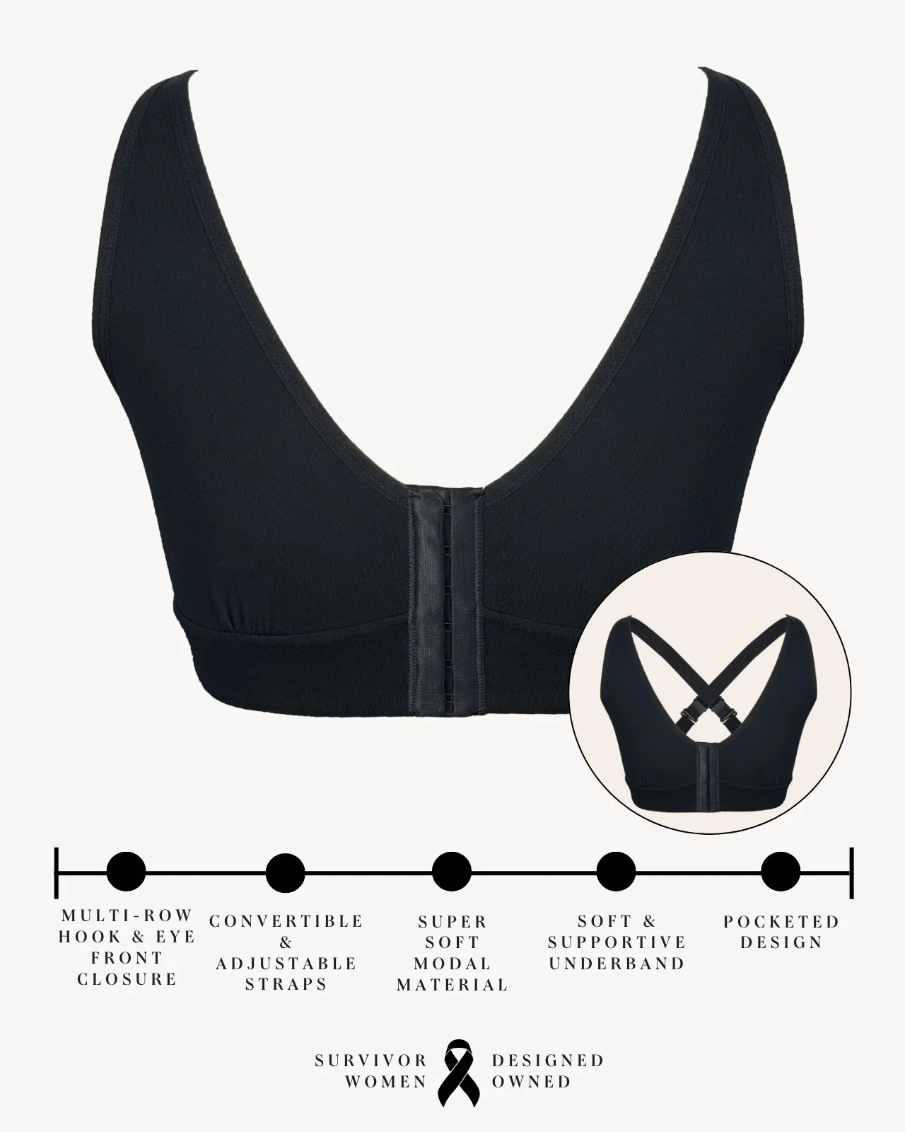 Rora Pocketed Front Closure Bra - Image 49