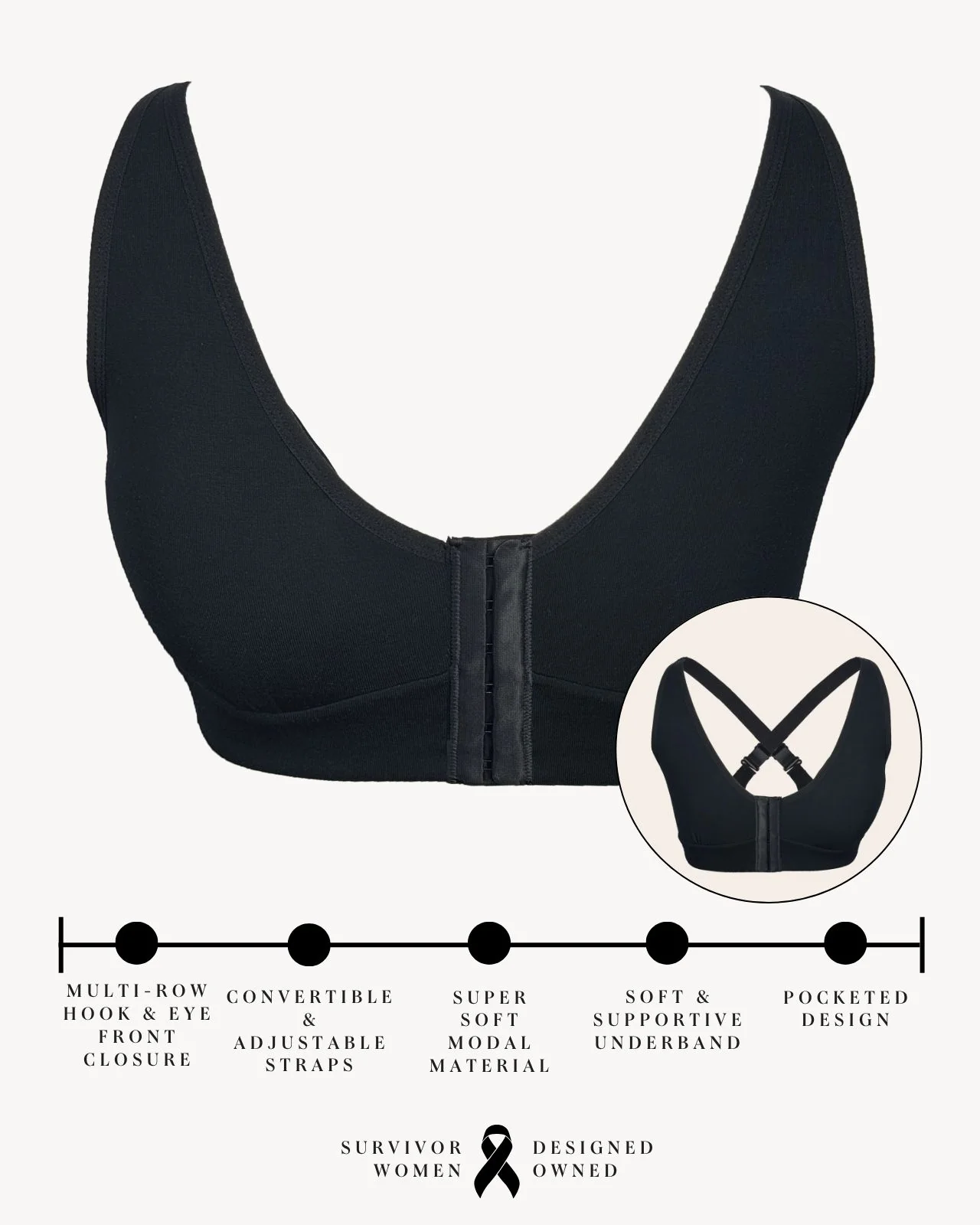 Rora Pocketed Front Closure Bra - Image 79