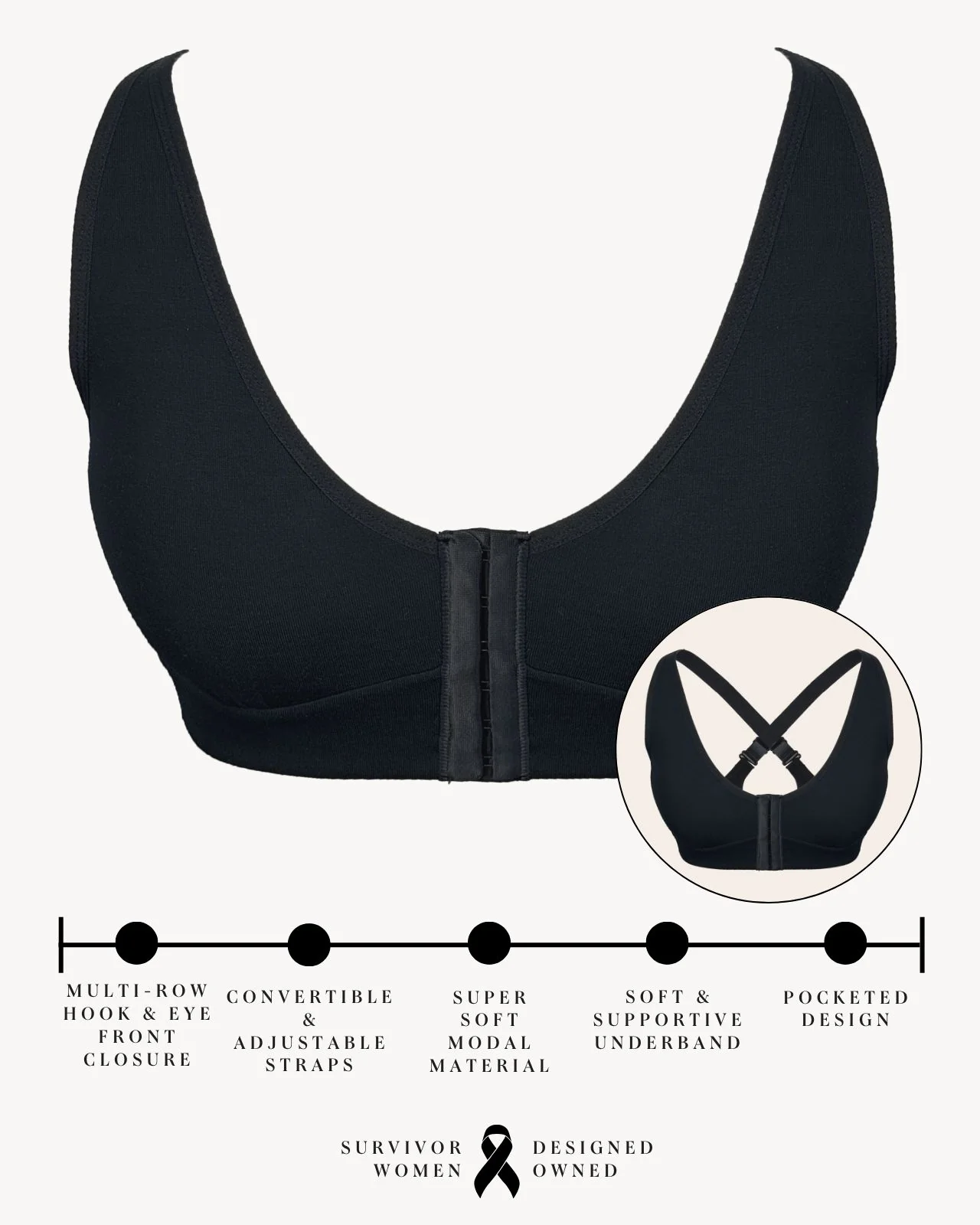 Rora Pocketed Front Closure Bra - Image 86